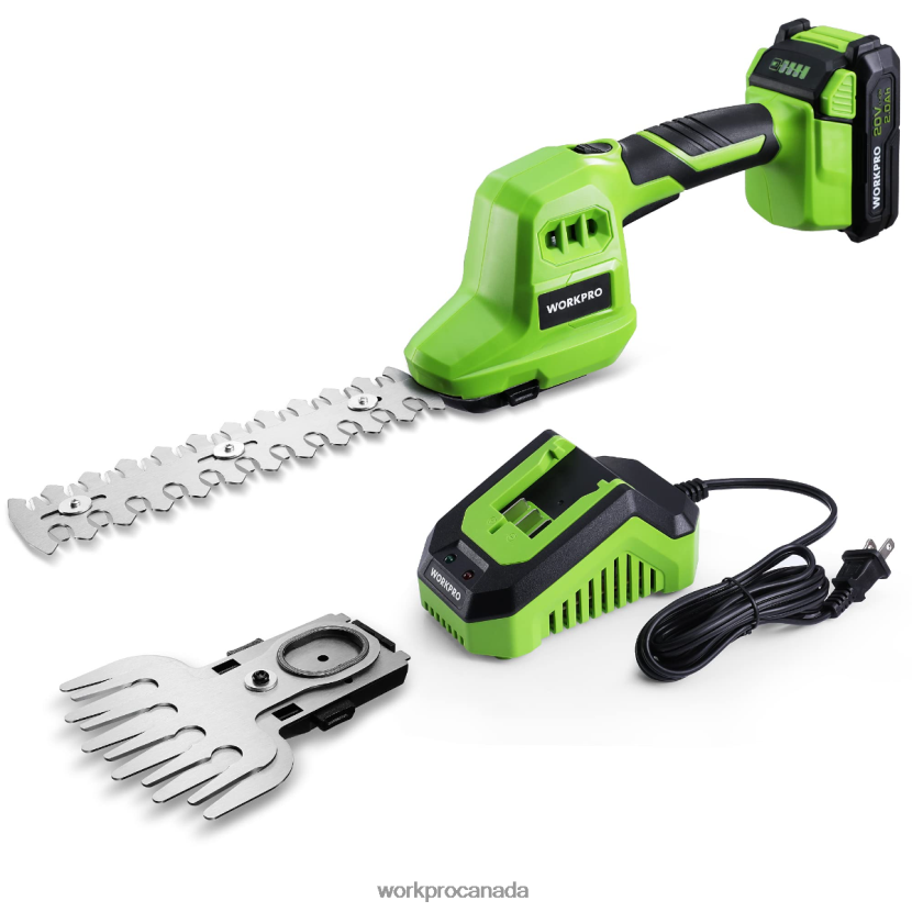 Useful WORKPRO 2 in 1 20V Electric Cordless Grass Hedge Shear & Handheld Shrubbery Trimmer, with 2.0Ah Rechargeable Lithium-Ion Battery and 1 Hour Fast Charger Tool ZNRDXV302