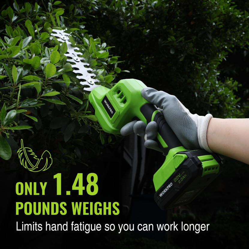 Useful WORKPRO 2 in 1 20V Electric Cordless Grass Hedge Shear & Handheld Shrubbery Trimmer, with 2.0Ah Rechargeable Lithium-Ion Battery and 1 Hour Fast Charger Tool ZNRDXV302