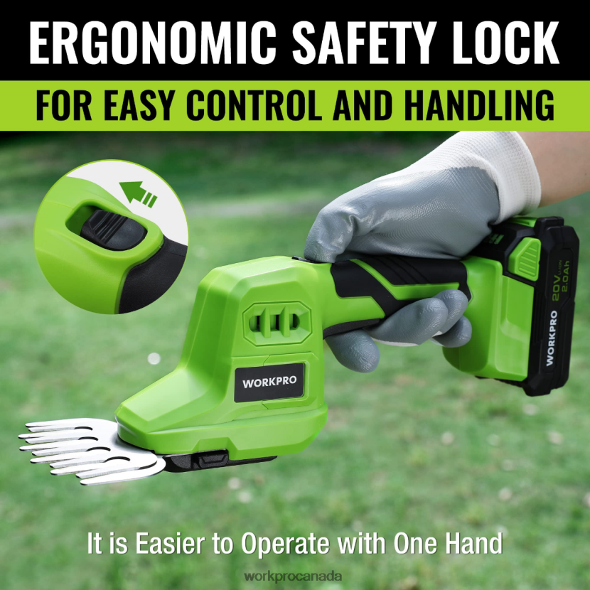 Useful WORKPRO 2 in 1 20V Electric Cordless Grass Hedge Shear & Handheld Shrubbery Trimmer, with 2.0Ah Rechargeable Lithium-Ion Battery and 1 Hour Fast Charger Tool ZNRDXV302
