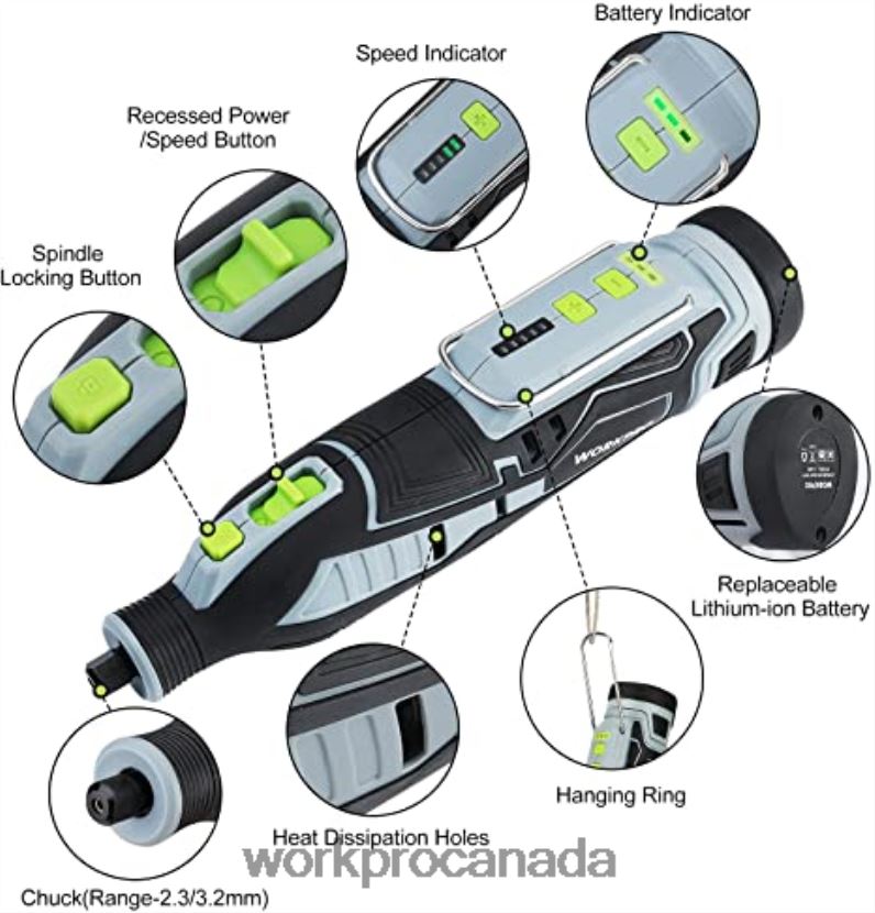 Morden WORKPRO 12V Cordless Rotary Tool Kit & 276-piece Rotary Tool Accessories Kit & 8-Piece Clamp Set & 4-in-1 Staple Gun Kit Tool ZNRDXV317