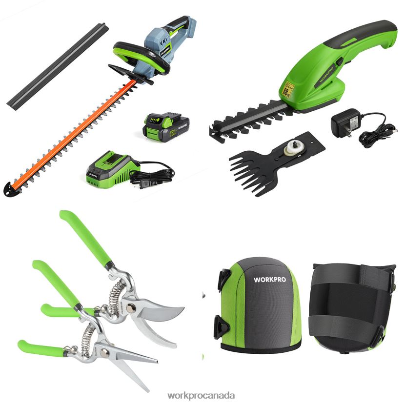 Morden WORKPRO 20V Cordless Hedge Trimmer & 2 in 1 Handheld Hedge Trimmer & 2-Piece Pruning Shears & Garden Knee Pads Tool ZNRDXV320