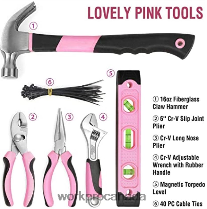 Pink WORKPRO 12V Cordless Drill Driver Kit & 103 Pcs Tool Kit & 8 Pcs Magnetic Screwdrivers Set & 6-in-1 Staple Gun Tool ZNRDXV315