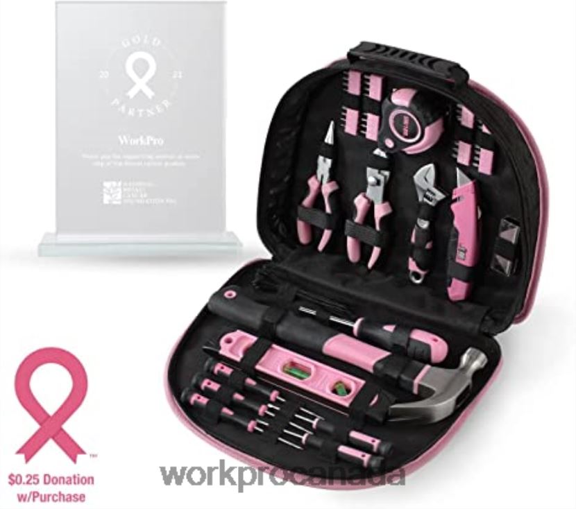 Pink WORKPRO 12V Cordless Drill Driver Kit & 103 Pcs Tool Kit & 8 Pcs Magnetic Screwdrivers Set & 6-in-1 Staple Gun Tool ZNRDXV315