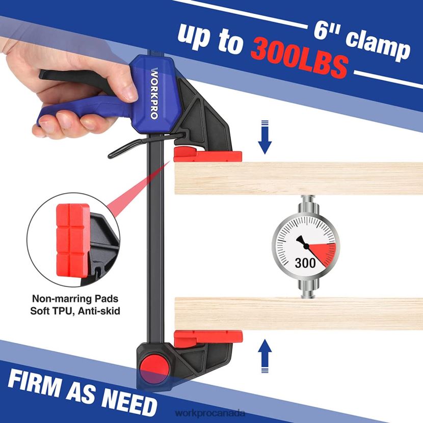 Helpful WORKPRO 2 Pcs Bar Clamps for Woodworking, Medium Duty 300lbs One-Handed Clamp/Spreader Tool ZNRDXV123