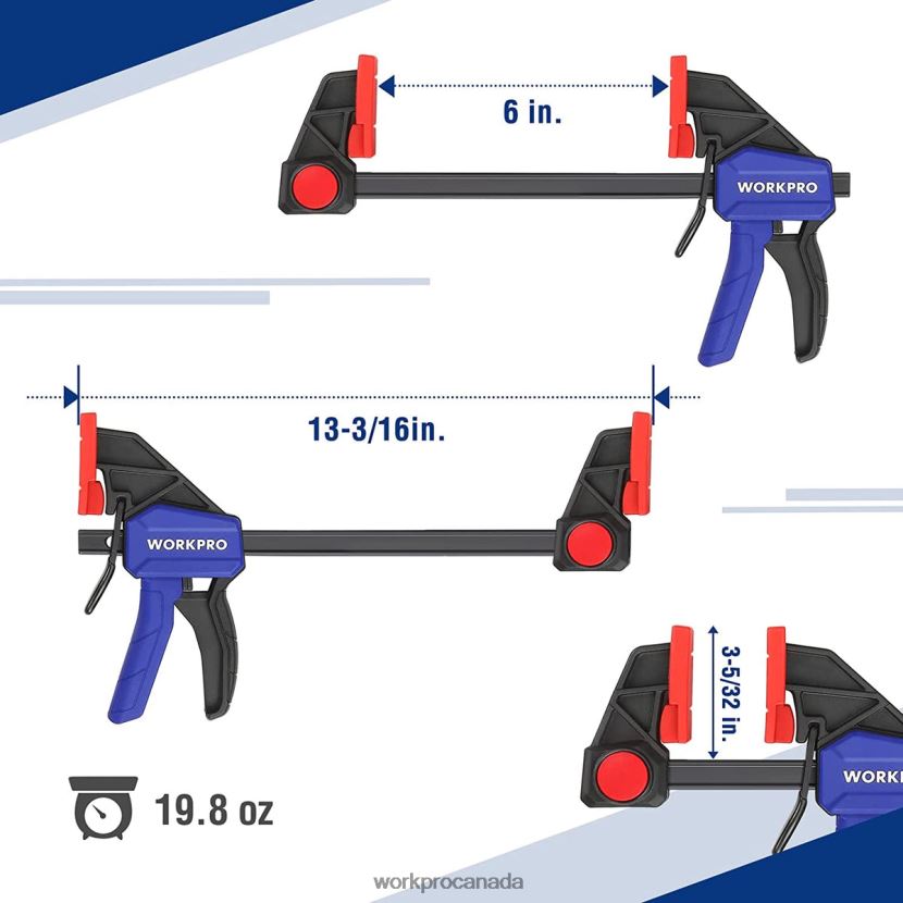 Helpful WORKPRO 2 Pcs Bar Clamps for Woodworking, Medium Duty 300lbs One-Handed Clamp/Spreader Tool ZNRDXV123