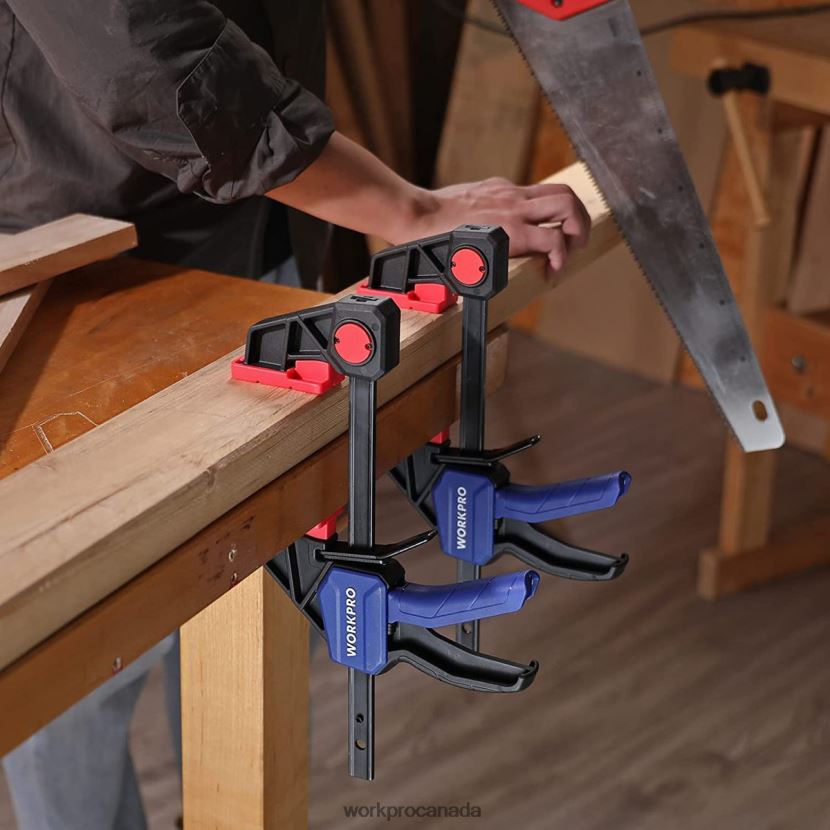 Helpful WORKPRO 2 Pcs Bar Clamps for Woodworking, Medium Duty 300lbs One-Handed Clamp/Spreader Tool ZNRDXV123