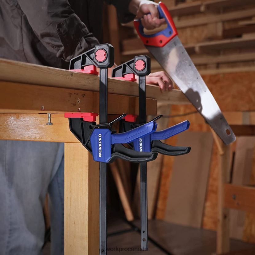 Morden WORKPRO 2 Pcs Bar Clamps for Woodworking, Medium Duty 300lbs One-Handed Clamp/Spreader Tool ZNRDXV118