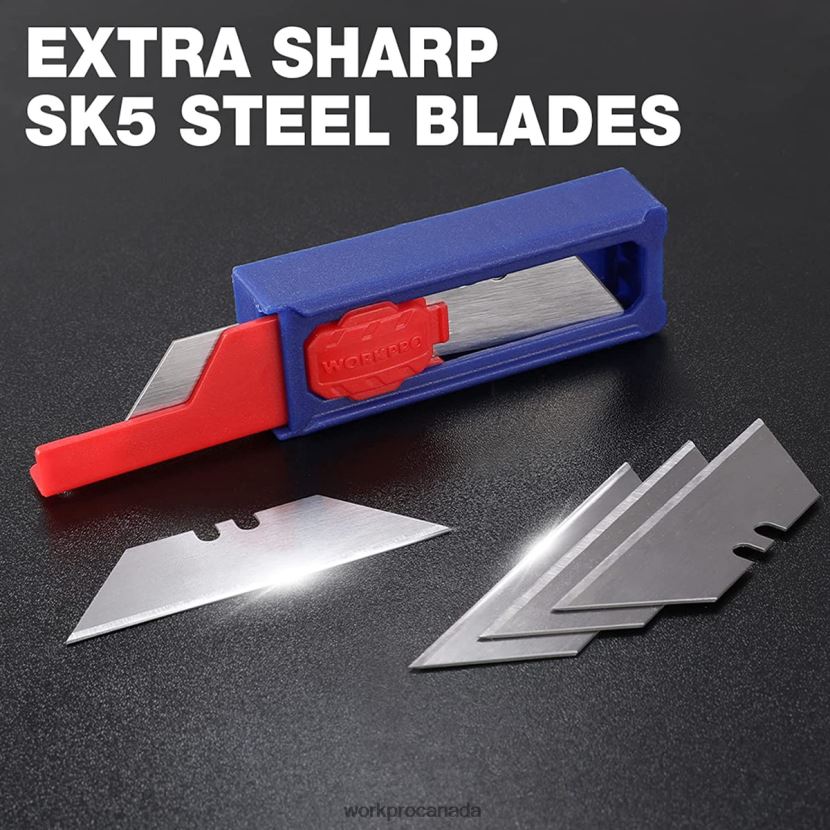 Morden WORKPRO Utility Knife Blades, SK5 Steel Box Cutter Blades Refills, Standard Size with Individual Dispenser, Pack of 50 Tool ZNRDXV55