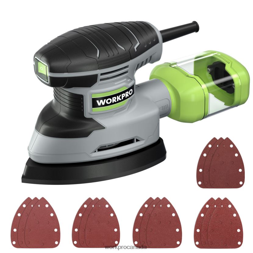 Helpful WORKPRO 1.6 Amp Detail Sander, 13000 OPM Compact Electric Sander with Dust Collector Tool ZNRDXV239