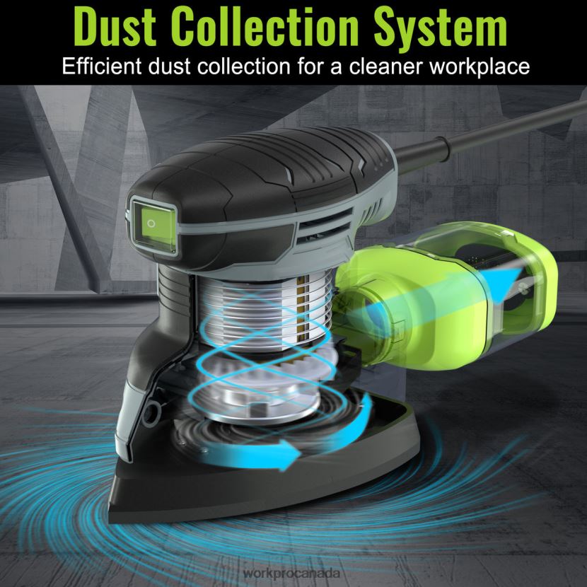 Helpful WORKPRO 1.6 Amp Detail Sander, 13000 OPM Compact Electric Sander with Dust Collector Tool ZNRDXV239
