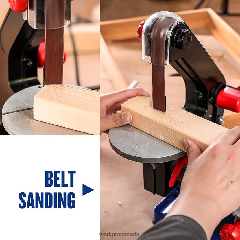 Helpful WORKPRO Disc Belt Sander, 1 in. x 30 in. Belt & 5 in. Sanding Disc, including 6 PCS Sandpapers Tool ZNRDXV237
