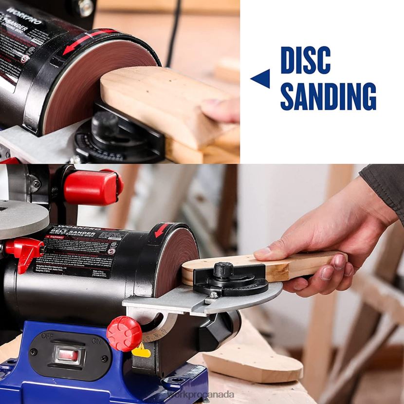 Helpful WORKPRO Disc Belt Sander, 1 in. x 30 in. Belt & 5 in. Sanding Disc, including 6 PCS Sandpapers Tool ZNRDXV237