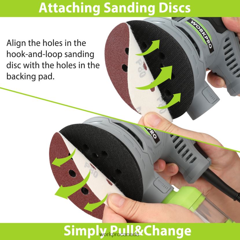 Useful WORKPRO 2.5 Amp Electric 5-Inch Random Orbit Sander, 6 Variable Speeds 7000 to 14000 RPM Tool ZNRDXV233