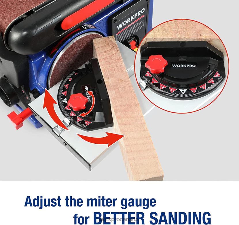 Useful WORKPRO Belt Disc Sander, 4 in. x 36 in. Belt & 6 in. Disc Sander with 6 pcs Sandpapers, Cast Iron Base for Sanding Woodworking Tool ZNRDXV235