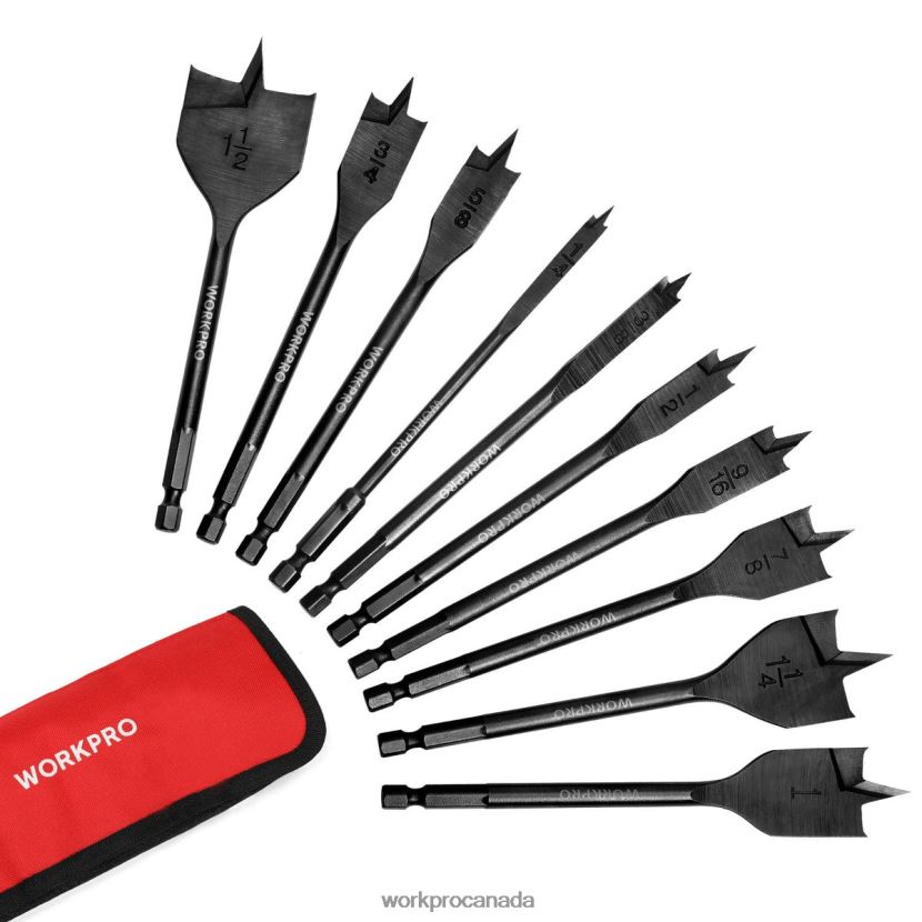 Helpful WORKPRO 10 Pcs Premium Carbon Steel Pro Spade Drill Bit Set Tool ZNRDXV192
