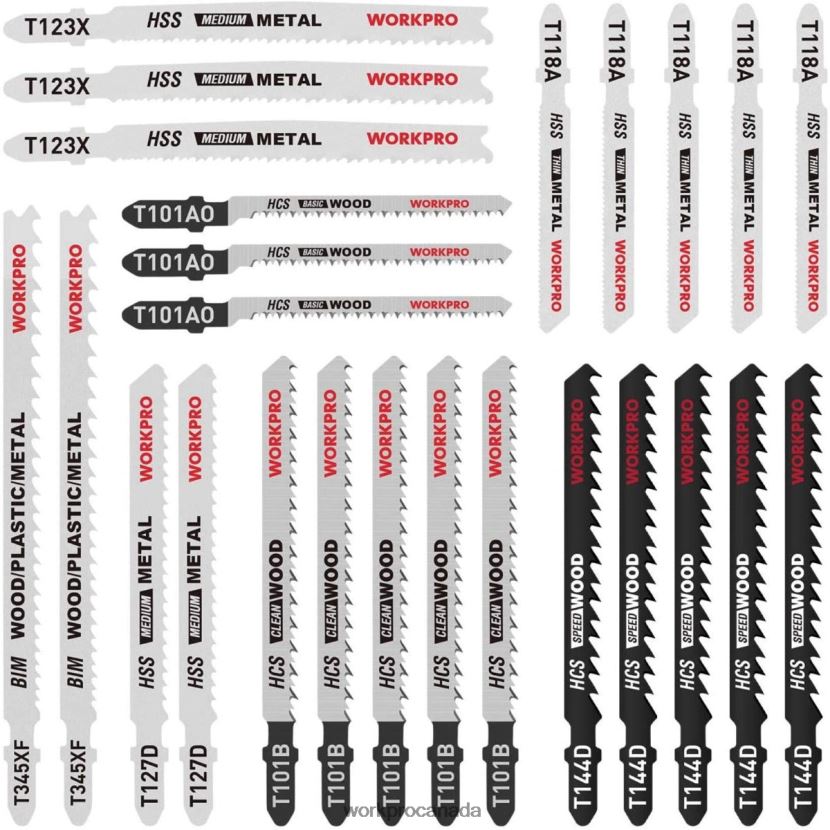 Helpful WORKPRO 25 Pcs T-Shank Jig Saw Blade Set with Storage Case Tool ZNRDXV210