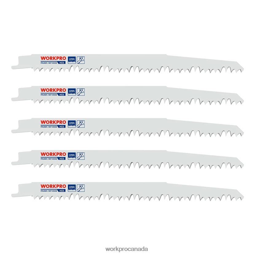Helpful WORKPRO 5 Pcs 9-Inch Wood Pruning Reciprocating Saw Blade Set Tool ZNRDXV208