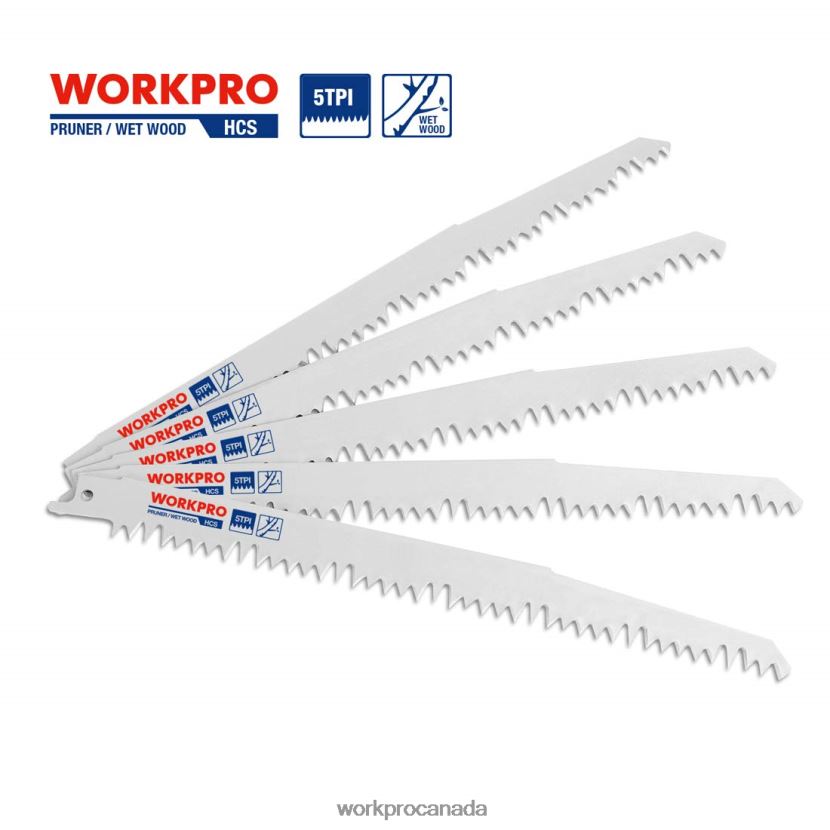 Helpful WORKPRO 5 Pcs 9-Inch Wood Pruning Reciprocating Saw Blade Set Tool ZNRDXV208
