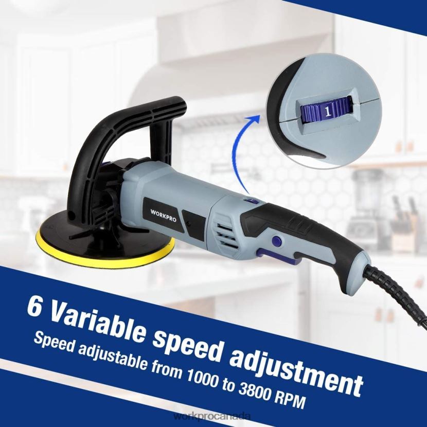 Helpful WORKPRO Detachable Handle Buffer Polisher with Accessories Tool ZNRDXV231