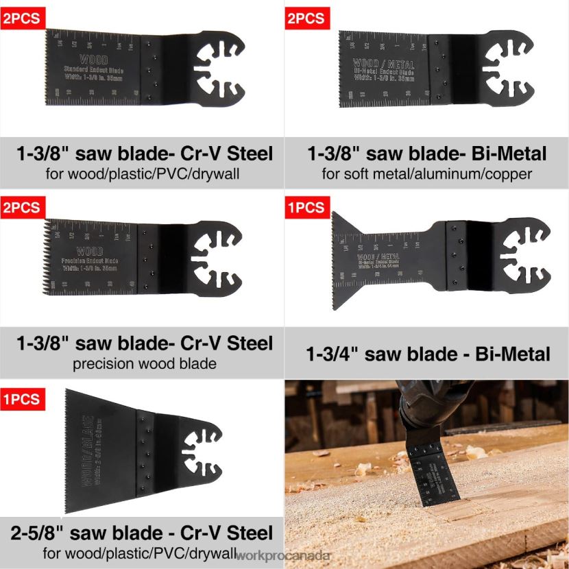 Morden WORKPRO 25 Pcs Oscillating Saw Blades, Cutting Blade, Universal Multitool Accessory for Sanding, Grinding, and Cutting Tool ZNRDXV200