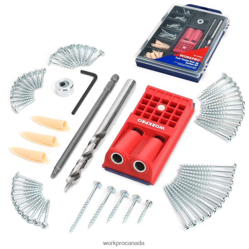 Morden WORKPRO Plastic Plugs Coarse Square Driver Screws Pocket Hole Jig Kit Tool ZNRDXV201