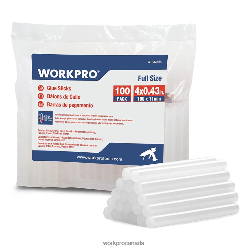 New WORKPRO 100-pack Full Size Hot Glue Sticks Compatible with Most Glue Guns Tool ZNRDXV196