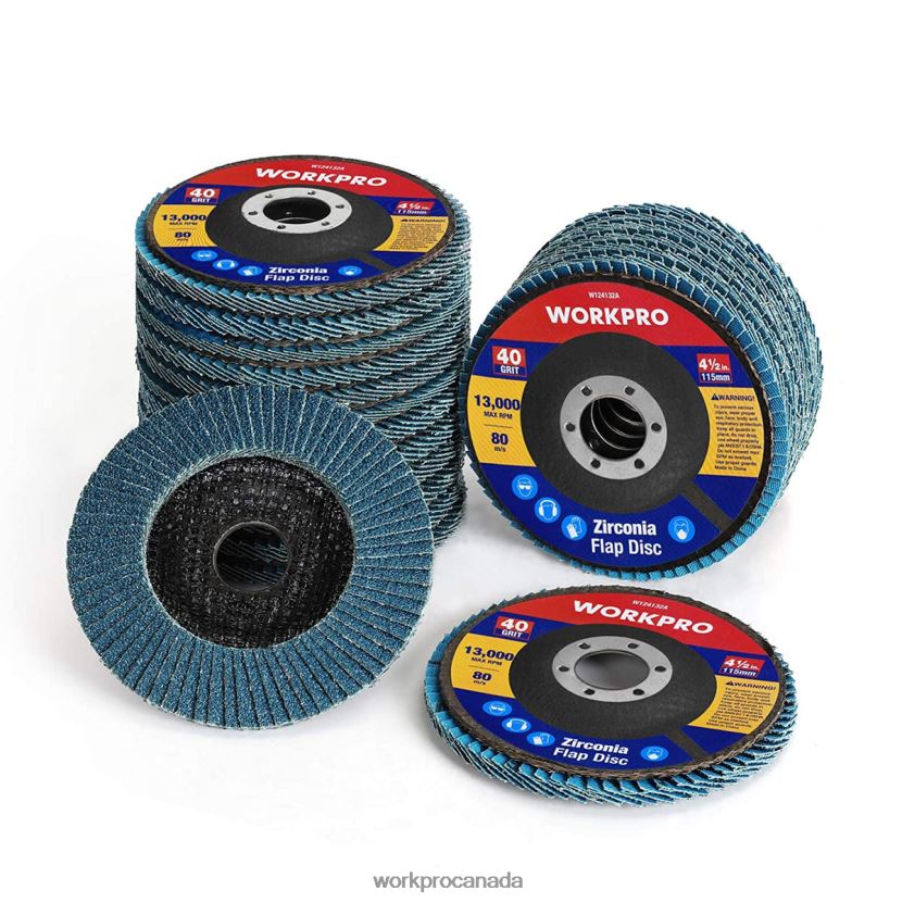 Useful WORKPRO 20 Pcs Flap Discs Zirconia Abrasive Grinding Wheel and Flap Sanding Disc Tool ZNRDXV209