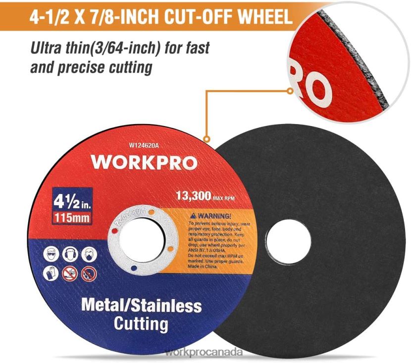 Useful WORKPRO 20 Pcs Metal Stainless Cut-Off Wheels Thin Metal Cutting Disc for Angle Grinder Tool ZNRDXV195