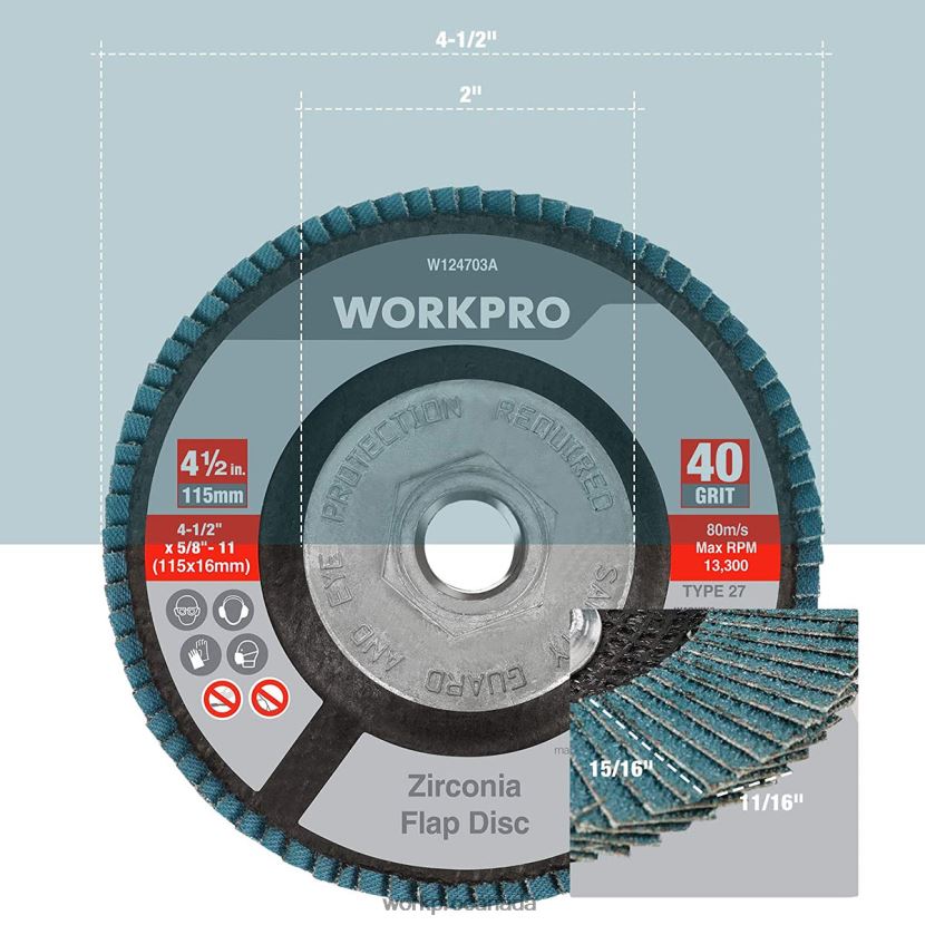 Useful WORKPRO 5 Pack Zirconia Flap Disc, Angle Grinder Sanding Disc, 4-1/2 inch Grinding Wheels Tool ZNRDXV206