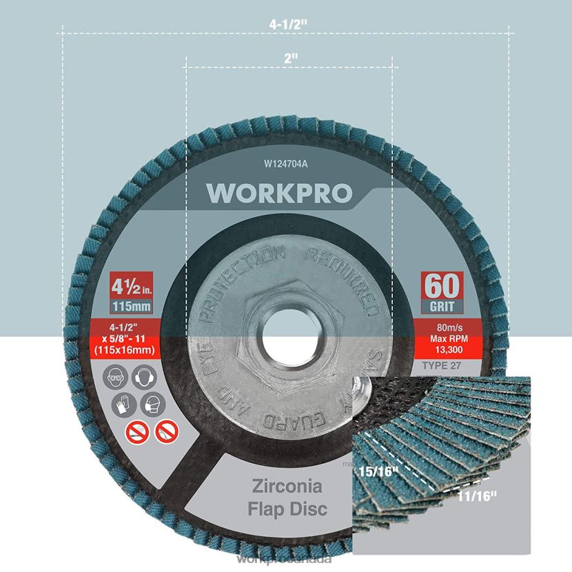 Useful WORKPRO 5 Pack Zirconia Flap Disc, Angle Grinder Sanding Disc, 4-1/2 inch Grinding Wheels Tool ZNRDXV206