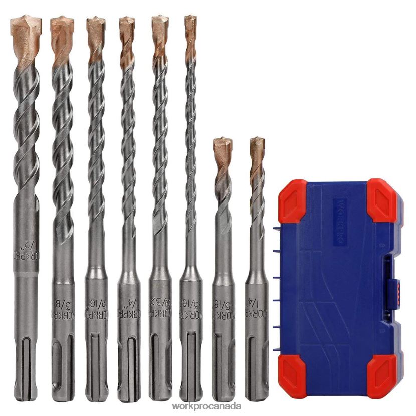 Useful WORKPRO 8 Pcs SDS-plus Drill Bit Set, Carbide Tip, SDS+ Rotary Hammer Drill Bit Set with Storage Case for Brick, Cement, Stone & Concrete Tool ZNRDXV205