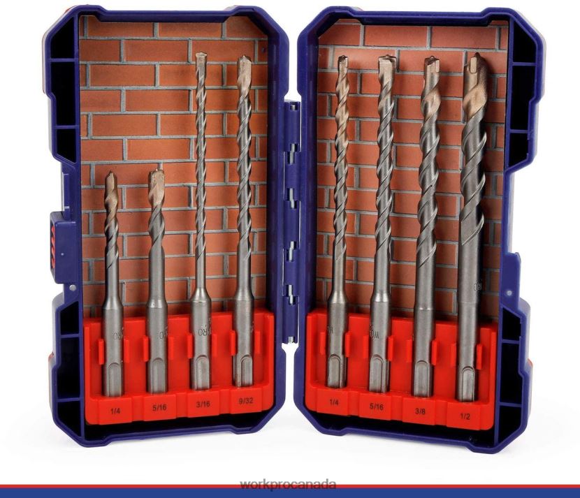 Useful WORKPRO 8 Pcs SDS-plus Drill Bit Set, Carbide Tip, SDS+ Rotary Hammer Drill Bit Set with Storage Case for Brick, Cement, Stone & Concrete Tool ZNRDXV205