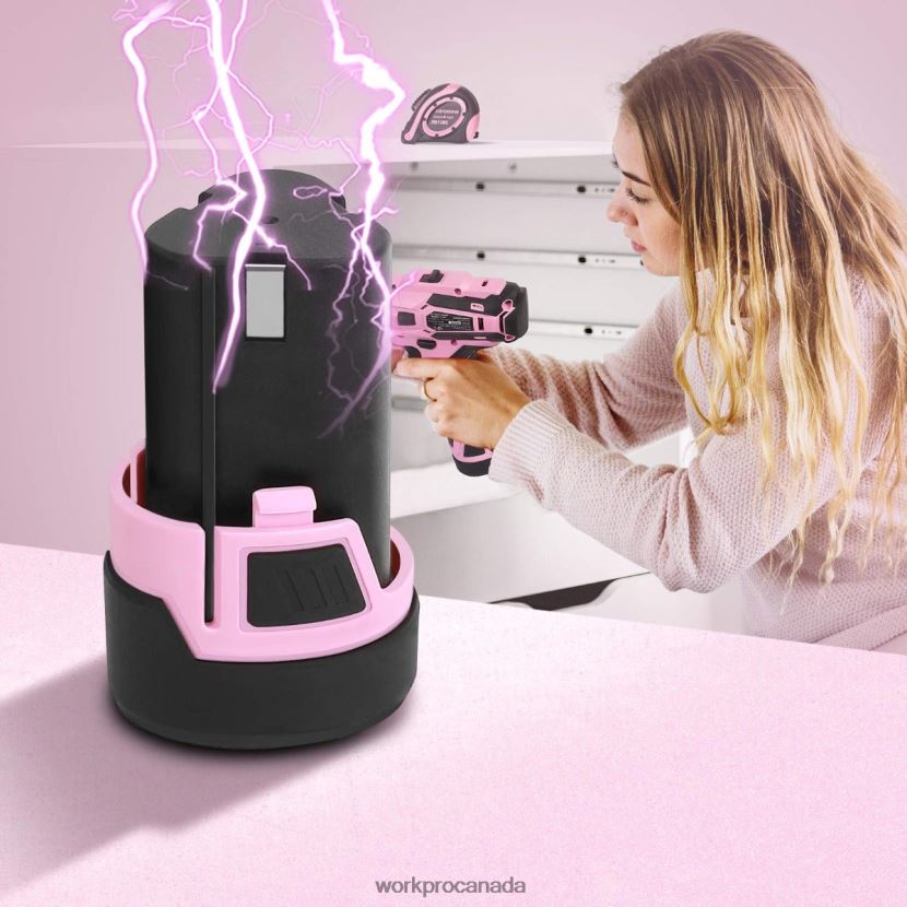 Pink WORKPRO 12V Lithium-ion Replacement Battery for 12V Cordless Drill Driver Tool ZNRDXV223