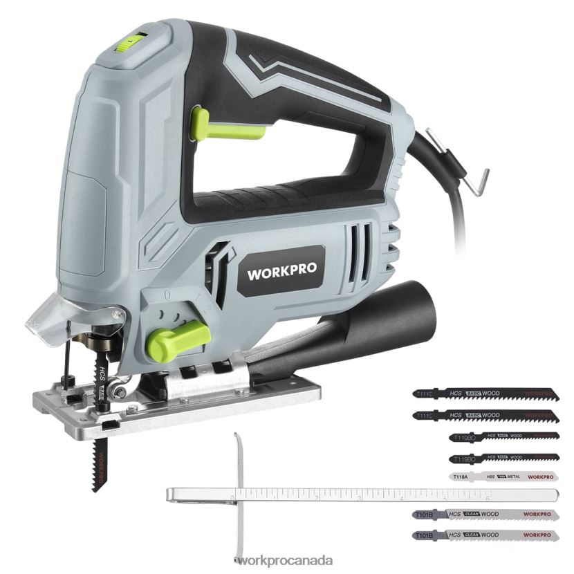 Morden WORKPRO Jig Saw, 5 AMP 3000 SPM, Jigsaw Tool Corded Electric Power Cutter for Wood, Metal, and Plastic Cutting, 7 Blades Tool ZNRDXV242