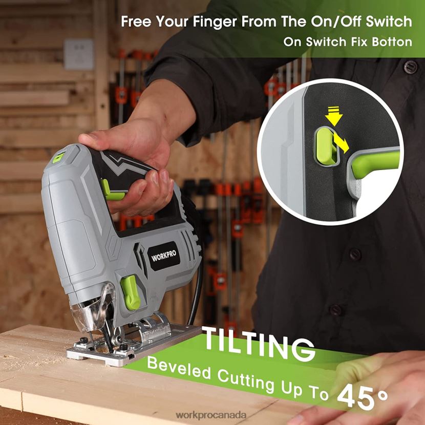 Morden WORKPRO Jig Saw, 5 AMP 3000 SPM, Jigsaw Tool Corded Electric Power Cutter for Wood, Metal, and Plastic Cutting, 7 Blades Tool ZNRDXV242