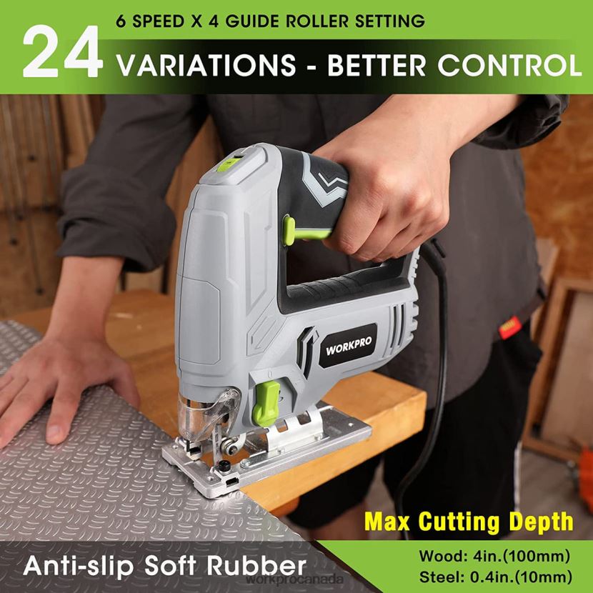 Morden WORKPRO Jig Saw, 5 AMP 3000 SPM, Jigsaw Tool Corded Electric Power Cutter for Wood, Metal, and Plastic Cutting, 7 Blades Tool ZNRDXV242
