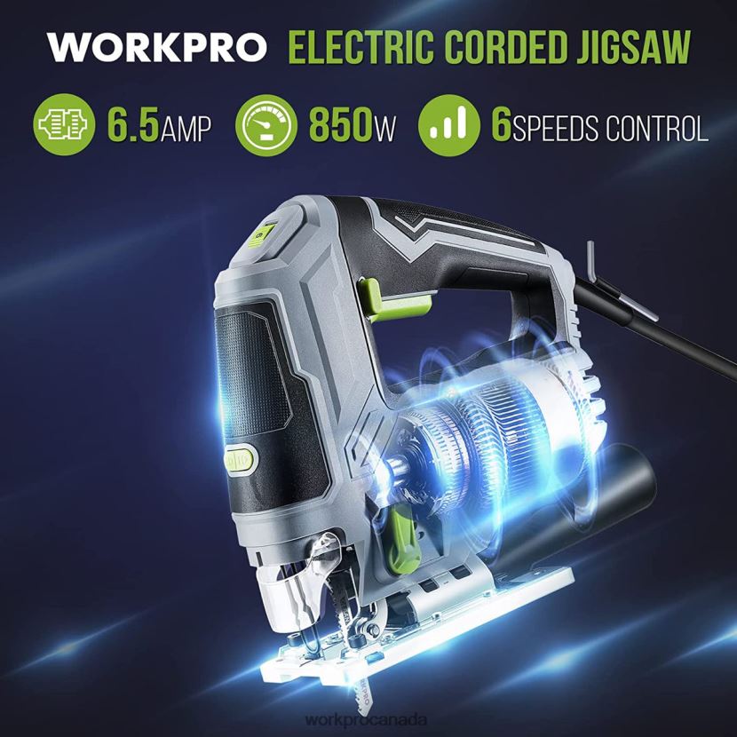 Morden WORKPRO Jigsaw, 6.5AMP 850W Corded Electric Jig Saw Tool Kit Tool ZNRDXV241