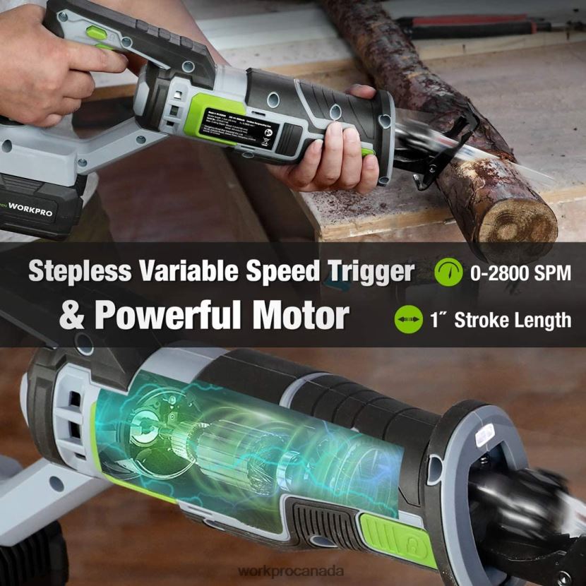 New WORKPRO Cordless Reciprocating Saw, 4 Saw Blades for Wood & Metal Cutting Included Tool ZNRDXV184