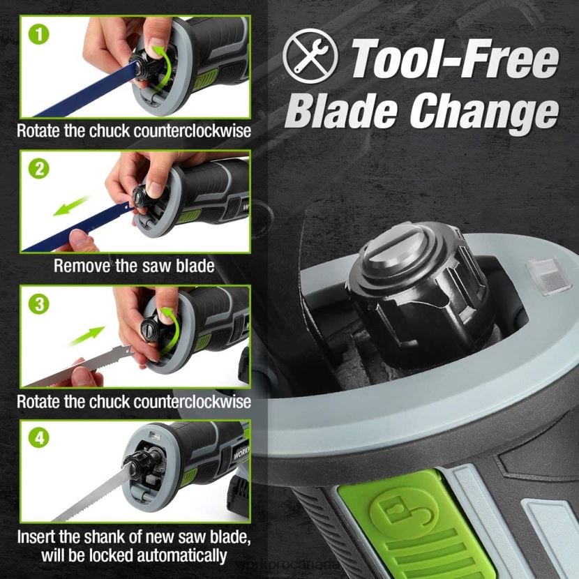 New WORKPRO Cordless Reciprocating Saw, 4 Saw Blades for Wood & Metal Cutting Included Tool ZNRDXV184