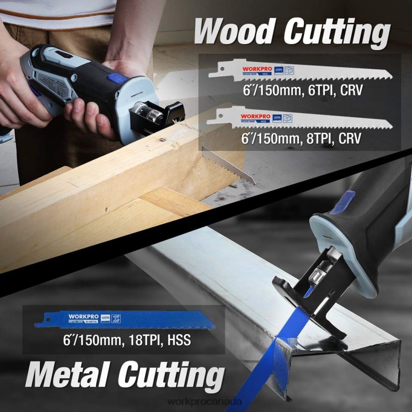 Useful WORKPRO 12V Cordless Reciprocating Saw with Clamping Jaw Tool ZNRDXV185