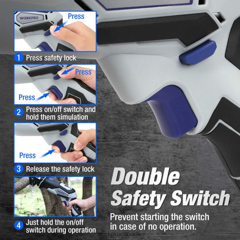 Useful WORKPRO 12V Cordless Reciprocating Saw with Clamping Jaw Tool ZNRDXV185