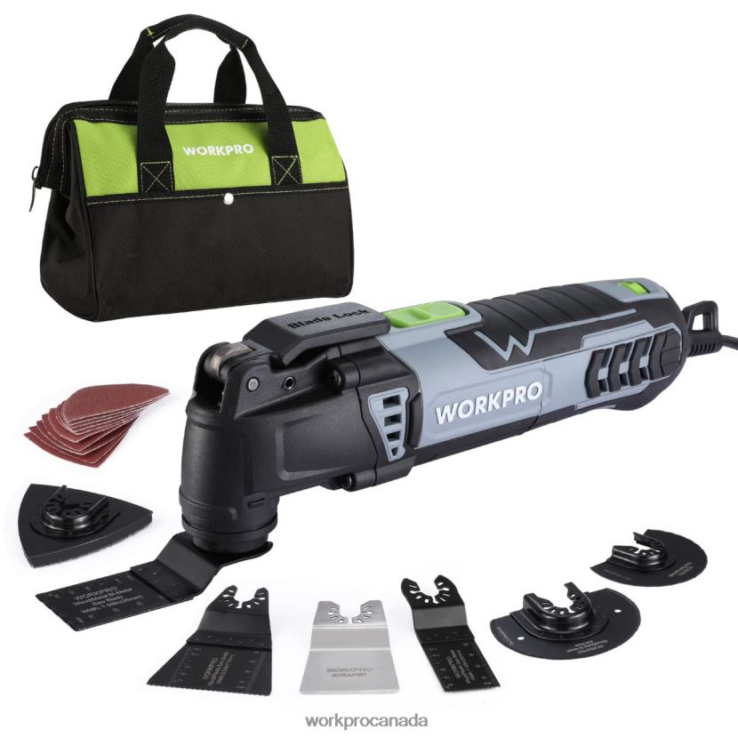 Useful WORKPRO 3.0 Amp Corded Quick-Lock Replaceable Oscillating Saw with 7 Variable Speed 3 Oscillation Angle, 17pcs Saw Accessories, and Carrying Bag Tool ZNRDXV230