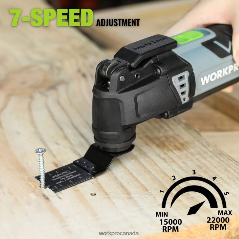 Useful WORKPRO 3.0 Amp Corded Quick-Lock Replaceable Oscillating Saw with 7 Variable Speed 3 Oscillation Angle, 17pcs Saw Accessories, and Carrying Bag Tool ZNRDXV230