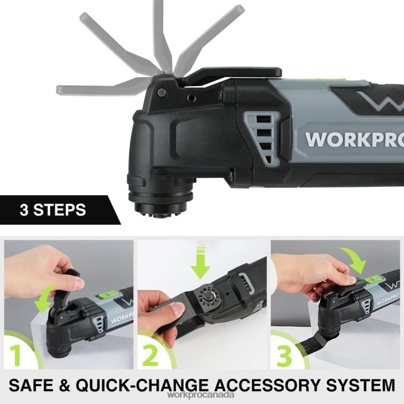 Useful WORKPRO 3.0 Amp Corded Quick-Lock Replaceable Oscillating Saw with 7 Variable Speed 3 Oscillation Angle, 17pcs Saw Accessories, and Carrying Bag Tool ZNRDXV230