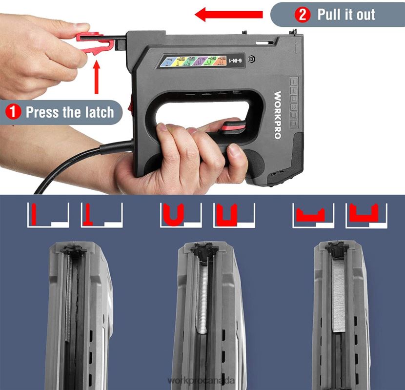 Useful WORKPRO 110V 6 in 1 Electric Stapler Tacker for DIY Project of Woodworking Tool ZNRDXV167