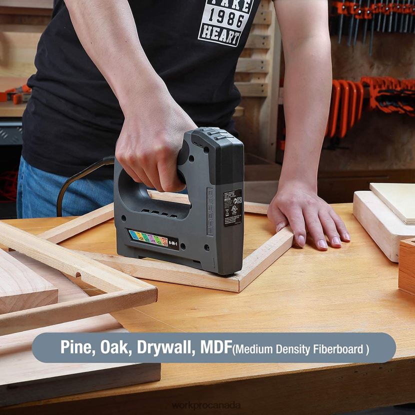 Useful WORKPRO 110V 6 in 1 Electric Stapler Tacker for DIY Project of Woodworking Tool ZNRDXV167