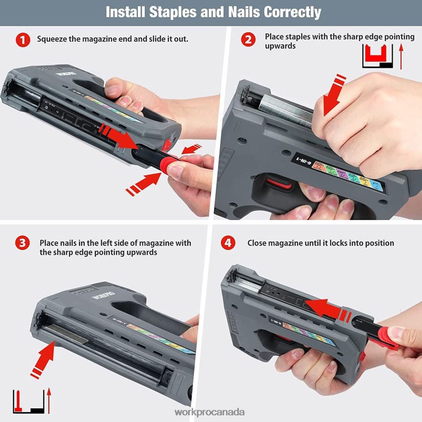 Useful WORKPRO 6 in 1 3.6V Rechargeable Cordless Staple Gun Tool ZNRDXV166