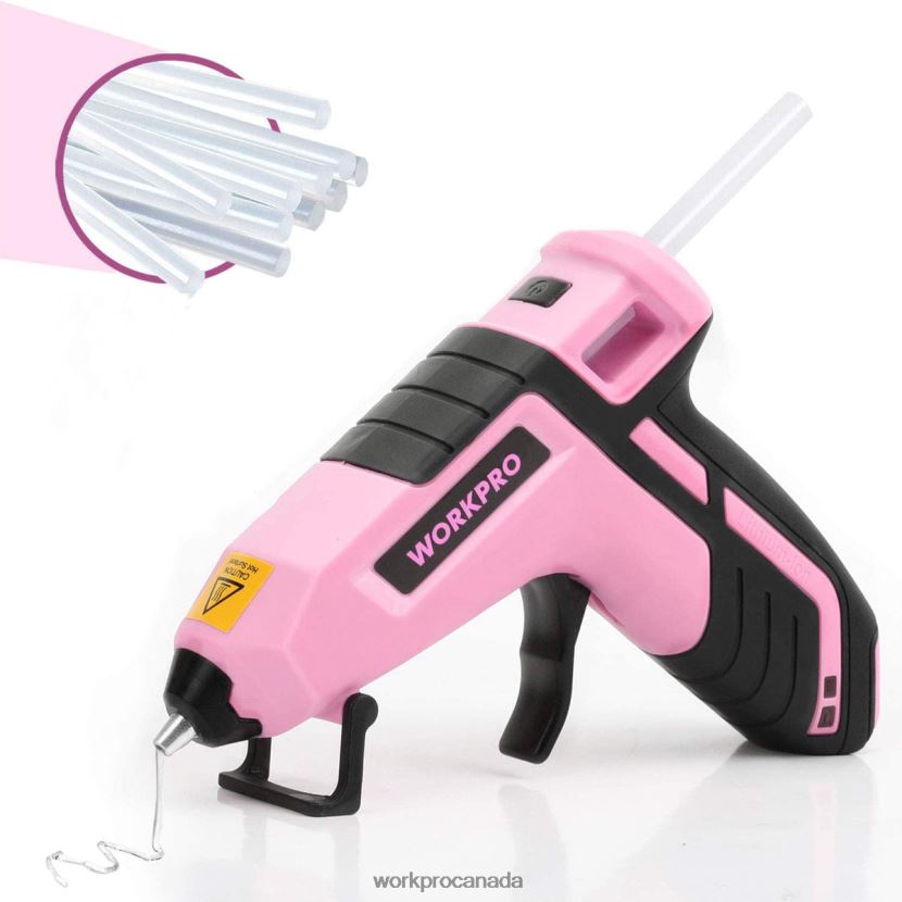 Blue/Pink WORKPRO Cordless Melt Fast Preheating Mini Glue Gun with 20 PCS Premium Glue Stick Tool ZNRDXV163