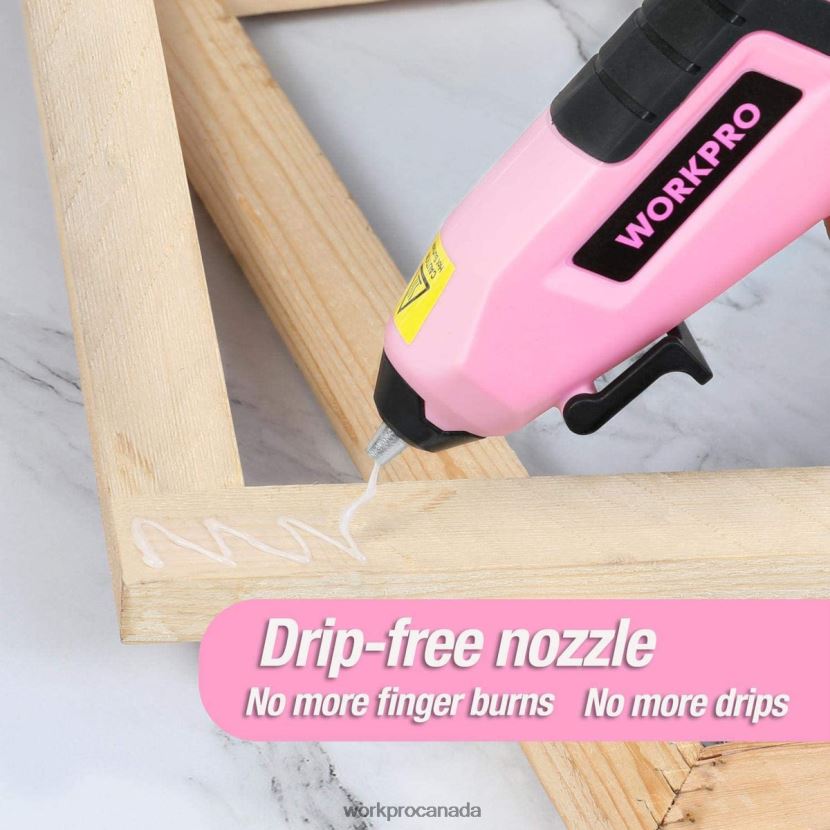 Blue/Pink WORKPRO Cordless Melt Fast Preheating Mini Glue Gun with 20 PCS Premium Glue Stick Tool ZNRDXV163