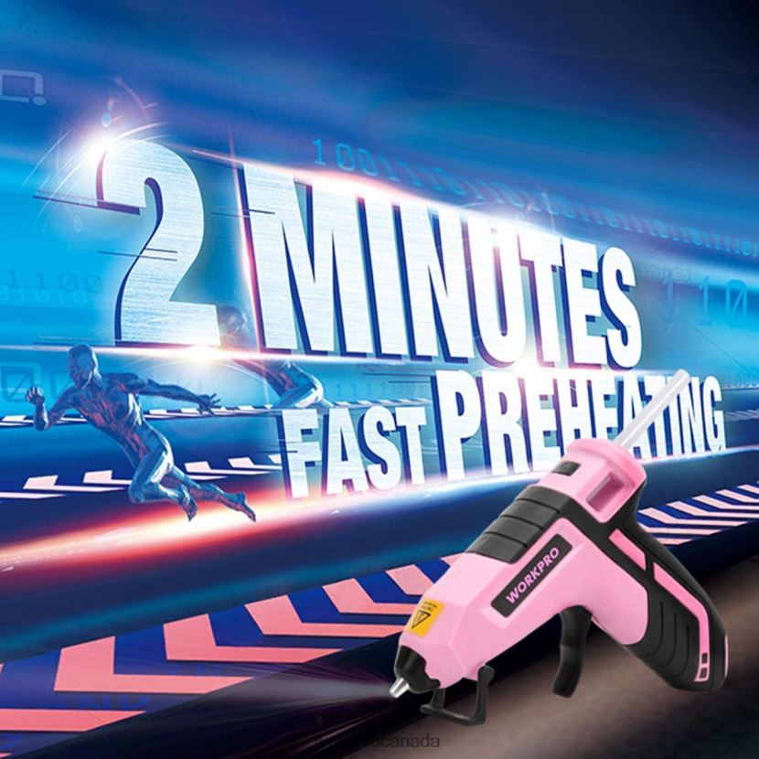 Blue/Pink WORKPRO Cordless Melt Fast Preheating Mini Glue Gun with 20 PCS Premium Glue Stick Tool ZNRDXV163